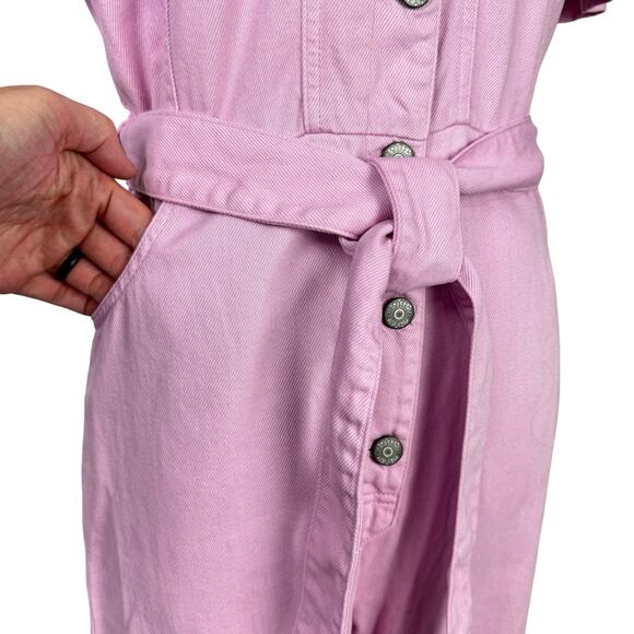 Boyish by HER The Vincent Lilac Pink Denim Utility Coverall Boiler Suit Jumpsuit - Picture 5 of 7